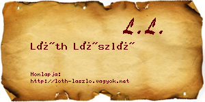 Lóth László névjegykártya